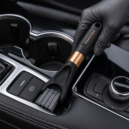 Keriviqa Cup Holder Cleaning Tool for vehicle console detailing in use