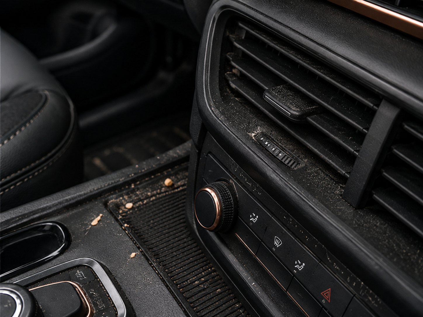 Target dirt around vehicle interior vents